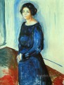 Mujer vestida de azul Frau Barth 1921 Edvard Munch